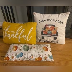 Three Autumn decorative pillows